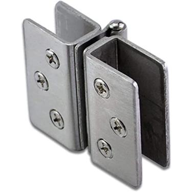 Imagem de BAZAC 1 unidade. DIY, abertura gratuita, ferragens para móveis de vidro de aço inoxidável, dobradiça, acessórios para porta de vidro, corrente de dobradiça-Large Double Clip