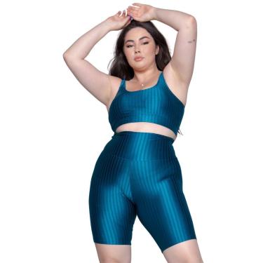 Imagem de Conjunto Top e Bermuda Plus Size New Zig 3D Vekyo Treino Fitness Cor:;Tamanho:50;Gênero:Feminino-Feminino
