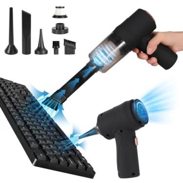 Imagem de diwaite Espanador de ar comprimido, soprador e aspirador 3 em 1, limpador de teclado sem fio, espanador de ar elétrico recarregável por USB para limpeza de poeira de carro, computador, casa e