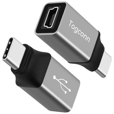 Imagem de Togconn Pacote Com 2 Adaptadores Mini Usb Para C, Conector Conversor (Fêmea) (Macho), Suporte Carregamento E Transferência De Dados Telefones, Computadores, Laptops Muito Mais