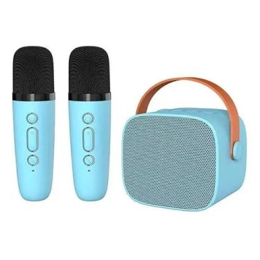 Imagem de Microfone de Mão Bluetooth 5.0 - Som Estéreo para Karaokê e Games Domésticos (Azul K1)