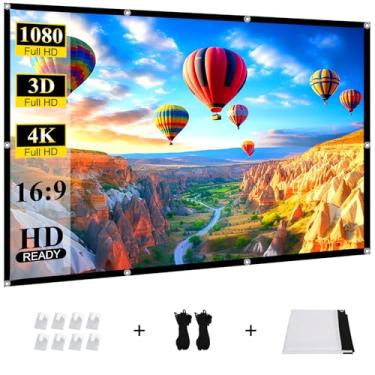 Imagem de HOIN Tela De Projetor Filme Portátil Para Ambientes Externos: 120" Dobrável E Sem Rugas, Projeção 16:9 Hd 4K Home Theater