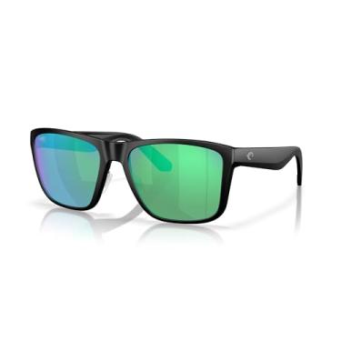 Imagem de Costa Del Mar Óculos de sol masculinos Los Alijos polarizados para homens, pesca, passeios de barco e praia, proteção UV tamanho 59 580G, Espelhado preto fosco/verde 580 g, X-Large