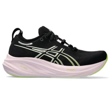 Imagem de ASICS Tênis de corrida feminino Gel-Nimbus 26, Preto/Neon Lime, 39.5
