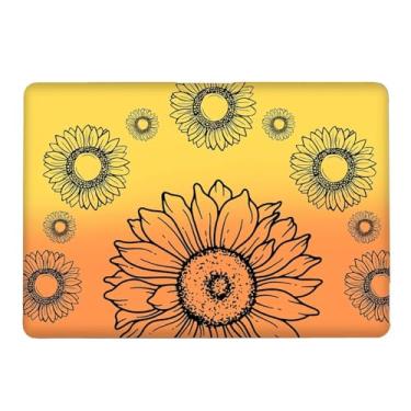 Imagem de Yicomon Compatível com MacBook Air 15 polegadas 2023 M2 2025 M4 chip modelo A2941 A3241, capa rígida de plástico para Mac Air 15 com Touch ID (2023) - papel de parede girassol