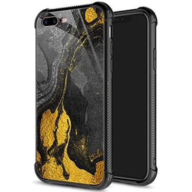 Imagem de Capa para iPhone SE 2020, capa de vidro temperado para iPhone 8 masculino, para meninos, basquete, rebound, iPhone 7, capa à prova de choque, antiarranhões, para Apple iPhone 7/8/SE2 4,7 polegadas Rebounds, iPhone 7/8/SE2, Black Golden marble