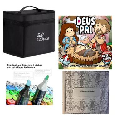 Imagem de Kit Colorindo Deus Pai e Canetinha Touch 120 Cores