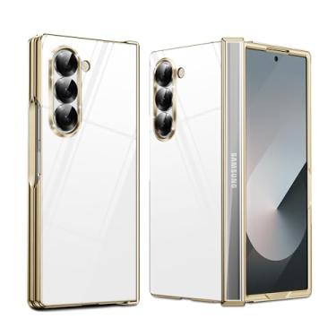 Imagem de Capa para Galaxy Z Fold 6, proteção de dobradiça, leve, slim fit, proteção contra quedas, capa robusta para Galaxy Z Fold 6 5G PC rígido à prova de choque, processo de galvanoplastia dourada 26-05
