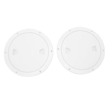 Imagem de Jiawu Hatch de Barco, 2 Pacote de 8 Polegadas de Inspeção Redonda Hatch de Placa de Deck Com Tampa Destacável e Orifícios pré -perfurados para Instalações de Iate Ao Ar Livre (WHITE)