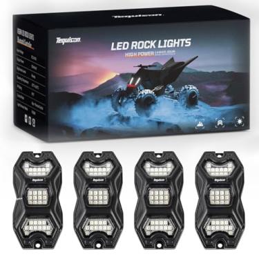 Imagem de RGBW Luzes LED Rock para caminhões, 6500K mais brilhante luz com controle APP/RF Rocklights IP68 à prova d'água para Utv ATV RZR Jeep Car SUV, carrinho de golfe, captador off-road, 4 pods