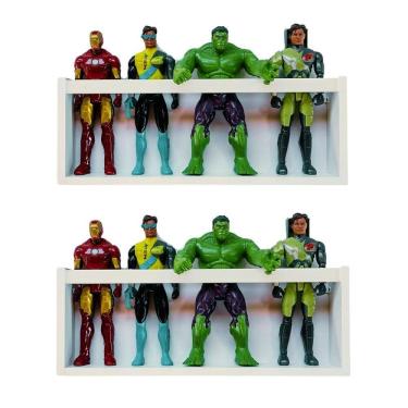 Imagem de Kit 2 Nichos Parede Bonecos Marvel Prateleira Barbie Pelúcia