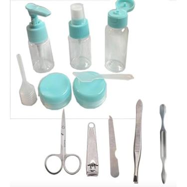 Imagem de K11 Photo Design Kit Viagem com 3 Frascos Azul Tiffany, Kit de Beleza para Unhas, Acessórios em Inox