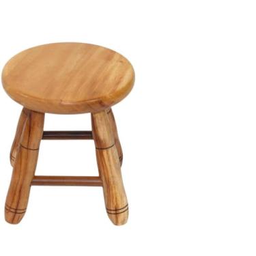 Imagem de Banquinho,Banqueta de Madeira Maciça Pequeno Tamborete 29cm Altura Baixa para Cozinha