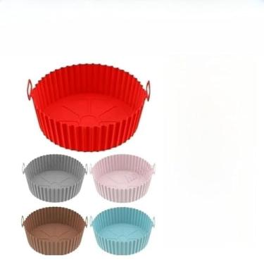 Imagem de Kit Formas Silicone Reutilizavel Protetor Air Fryer Microondas Forro Antiaderente Assadeiras(Kit 3 cor aleatorias)