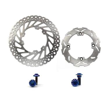 Imagem de Arashi Discos de freio dianteiros traseiros rotores com parafusos de montagem para Honda CR125R CR125E 1995-1997, CR250R 1995-1996, CR500R CR500E 1995-2001, peças de acessórios de substituição de