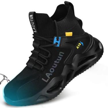 Imagem de LAoutun Sapatos Com Biqueira De Aço Para Homens E Mulheres, Calçados De Trabalho, Tênis De Segurança, Sapatos Confortáveis, Leves, À Prova De Furos, Antiderrapantes E Indestrutíveis
