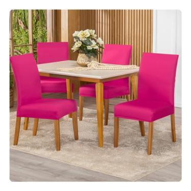 Imagem de Kit 4 Capas de Cadeira Malha Com Elástico (Pink)