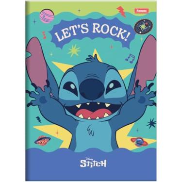 Imagem de Kit de Cadernos Brochura, Foroni, 1/4, Capa Dura, Stitch, 80 Folhas, Pacote com 5