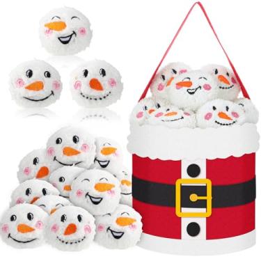 Imagem de Sadnyy Pacote com 24 bolas de neve, conjunto divertido de luta de bolas de neve de 7 cm, rosto de boneco de neve, bolas de neve falsas para o inverno, para decoração de festa de Natal, ambientes