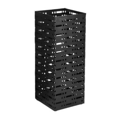 Imagem de Luqeeg Suporte de Guarda-chuva de Metal, Suporte de Guarda-chuva Independente Moderno Prova Ferrugem Grande Capacidade Versátil para Entrada Apartamento de Escritório Doméstico (Quadrado Preto)