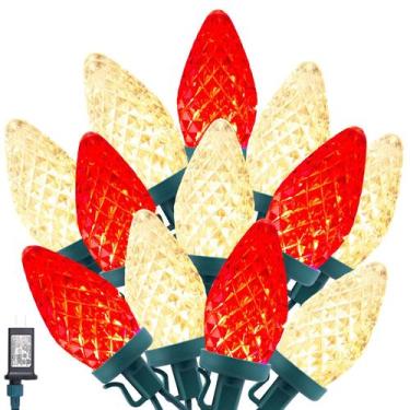 Imagem de Luzes de corda de Natal Minetom C9 LED 82 pés 100 Outdoor