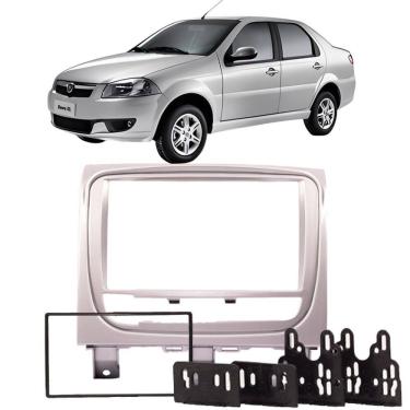 Imagem de Moldura 2 Din Siena EL (painel novo) 2013 à 2020 Prata Painel Central Multimidia 6.2 e 7 Polegadas