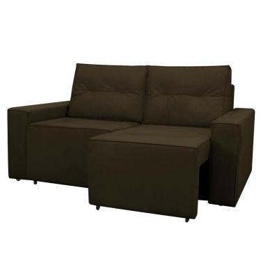 Imagem de Sofá Retrátil 2 Lugares 1,80 Confortável Polo Marrom Escuro
