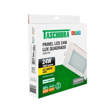 Imagem de Painel Led 24w Quadrado Embutir - Taschibra 3000k (amarela)