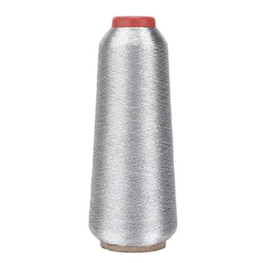 Imagem de Fios de poliéster para costura, duráveis, fortes e suaves para máquina de costura manual, bordado, projetos diy, artesanato doméstico, 1 carretel (Prata)