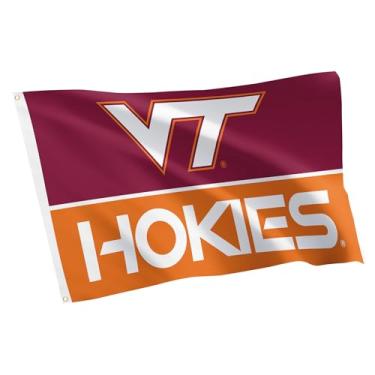 Imagem de Desert Cactus Bandeira Virginia Tech - Banner Hokies VT de 9,8 x 1,5 m, tela de tecido durável interno/externo (estilo D1)