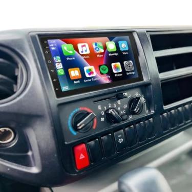 Imagem de Rádio veicular Android 14 Double Din para caminhões Hino 155 195 2012-2020 com câmera de reserva, rádio com tela sensível ao toque de 25,4 cm, para caminhões Hino 155 195, unidade de cabeça GPS Navi