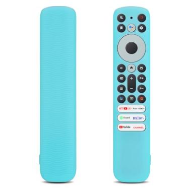 Imagem de MOVHEIYL RC923 Capa para controle remoto TCL RC902V RC902V FMR1 / RC813 FMB1 / RC923 (2023) TCL Q6 Q7 QM8 S4 S3 Series Google TV Remote Lavável Anti-perda Capa de silicone - brilha no escuro (azul)