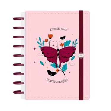 Imagem de Caderno Iscool Disc Inteligente 140 Folhas Butterfly Rosa Marsala M+