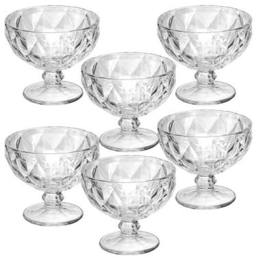 Imagem de Taça Sobremesa Diamond Transparente 380ml Taça Cristal Sorvete açaí Do
