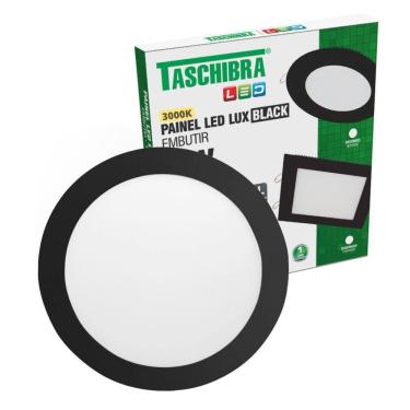 Imagem de Painel De Led Redondo Embutir 24W Preto Bivolt 3000K