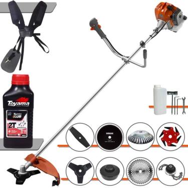 Imagem de Podador de Grama Tekna RL430ACNTK 43cc + Facas 2 Pontas, 3 Pontas, 6 Pontas, 40 Dentes, 80 Dentes, Trimmer, Carretel, Escova de Aço + ÓLEO TOYAMA 2T