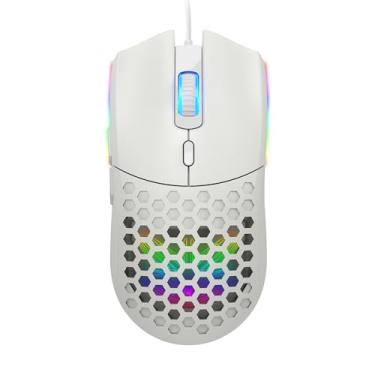 Imagem de Diyeeni Mouse para Jogos Com Fio, Mouse de Computador RGB de 6400 DPI Com Sensor óptico, 6 Botões Programáveis, Design Leve, Cabo de 1,5 M, para Winins 7/8/10/2000 para MacOS (S500 Preto)