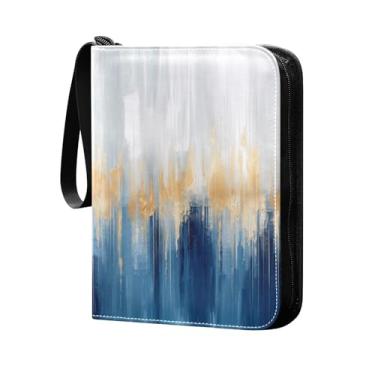 Imagem de Wassud Fichário de 4 bolsos, ouro azul, comporta 400 cartões padrão, álbum TCG CCG MTG, presentes para colecionadores, meninos e meninas