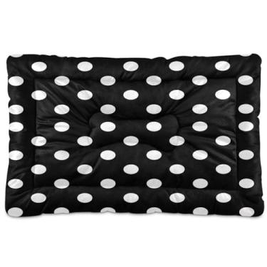 Imagem de CEBUGI Cama para cães de 91 x 61 cm, lavável, respirável, tapete para animais de estimação com fundo antiderrapante, almofada branca de bolinhas para cães pequenos e médios