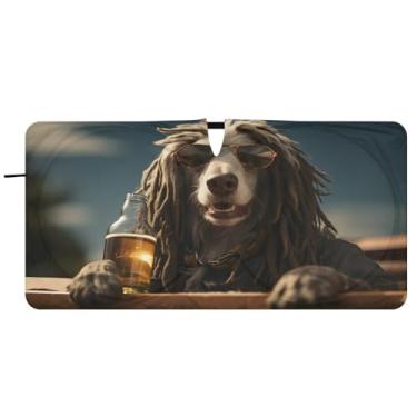 Imagem de CEBUGI Para-brisa de carro dobrável sombra de sol cachorro janela de carro guarda-chuva pára-brisa frontal para-sol para acessórios de carro legal carro refletor protetor solar, M