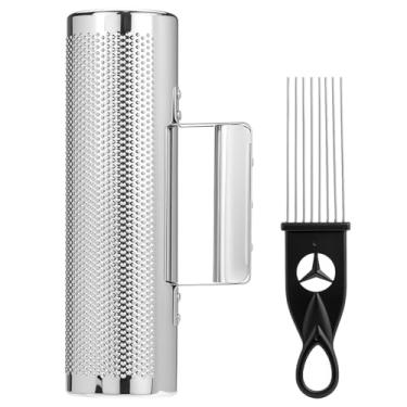 Imagem de QWORK Guiro Shaker Instrumento de Percussão de Aço Inoxidável 25,4 cm x 7,6 cm com Raspador, Instrumentos de Percussão Latina para Performance ao Vivo