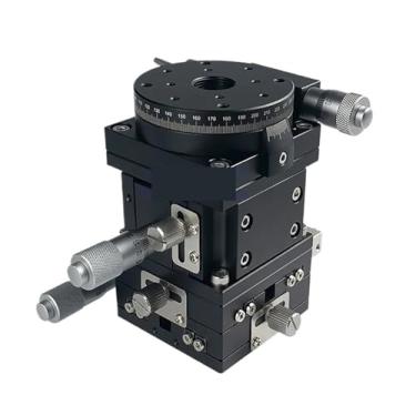 Imagem de Aoleaby Plataforma de corte manual, LTP90, XYZR 90 mm, 4 eixos, duplo trilho em V, estágios lineares, elevador vertical, mesa deslizante rotativa