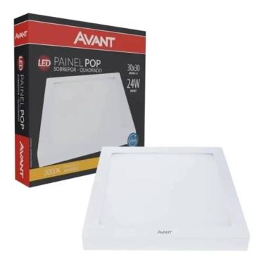 Imagem de 2X Painel Plafon Led 24W Sobrepor Quadrado Avant Branco Quen