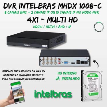 Imagem de Kit 5 Câmera Segurança Intelbras Full Notuna Colorida Hd 500gb