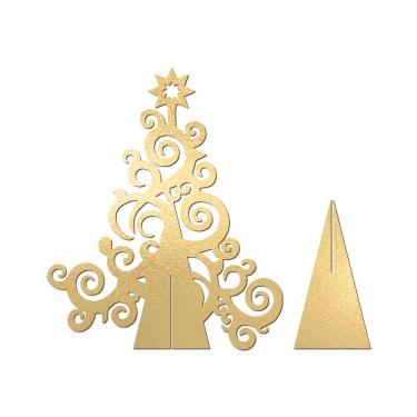 Imagem de Árvore De Natal Com Arabesco 33cmx40cm - Cria Arte Laser Dourado