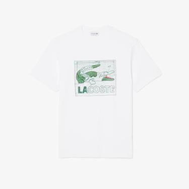 Imagem de Camiseta de Algodão Estampada - Lacoste, G, Branco
