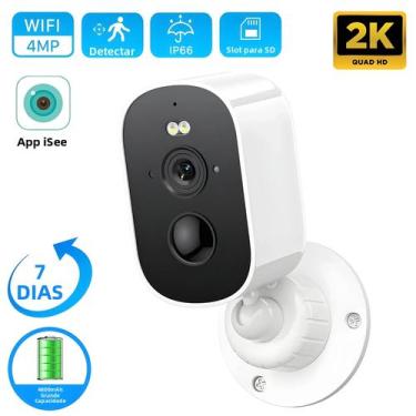 Imagem de Câmera WiFi Externa Sem Fio 4MP 2K Com Bateria, Detecção De Movimento 
