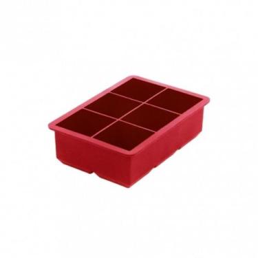 Imagem de Forma de Gelo Silicone 6 Cubos Grande Vermelho - Allmix - All Mix, Úni