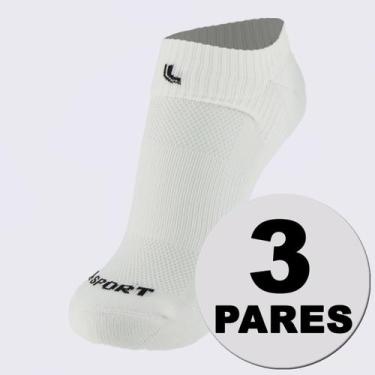 Imagem de Kit Meia Lupo Cano Baixo Dry Fit Running 3 pares Branca, 41-44