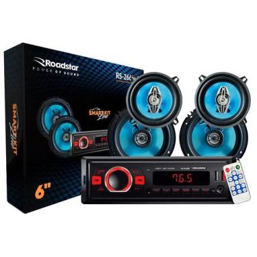 Imagem de Kit de Auto Rádio e 1 par de Alto Falante 6.5" e 1 par de Alto Falante